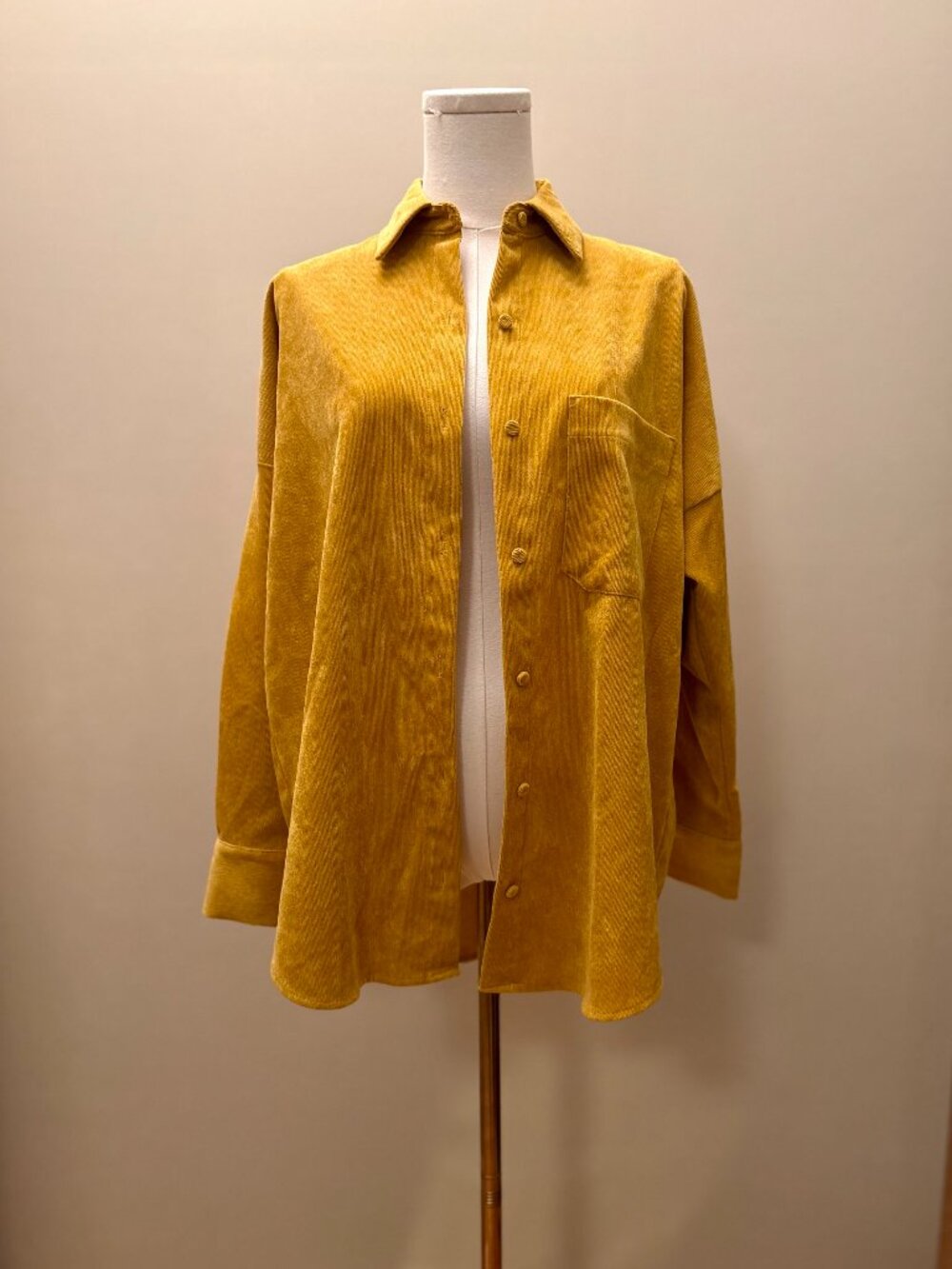 Zara Mustard Corduroy Button-Down Shirt